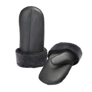 8874 Womens Leather Mittens (black, Small)
